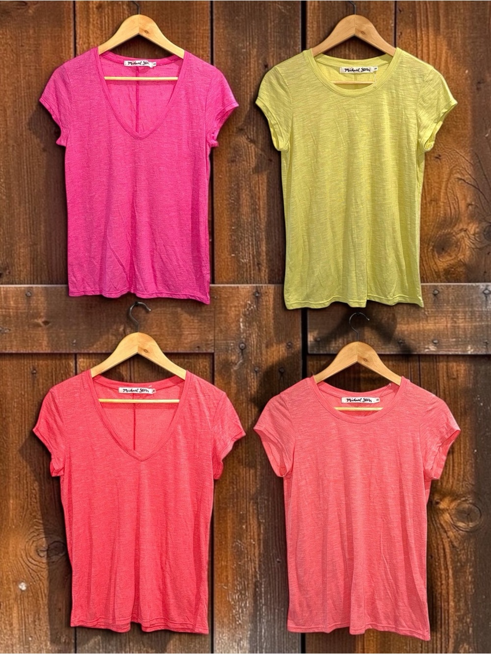 Michael Stars Women’s Bundle of 4 Short Sleeve Tee’s One Size